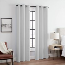 ECLIPSE Andover Solid Tripleweave Thermal Blackout Grommet Curtains for Bedroom (2 Panels), 42 in x 54 in, Silver White
