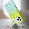 thumbnail image 3 of TJS for iPhone 17 Pro Max Phone Case, Floral Joy Glitter Shimmer Leather Feel Thick TPU Cover (Light Green/Teal), 3 of 5