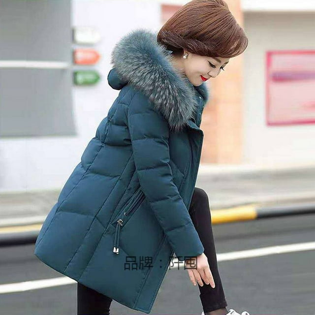 Chaqueta acolchada de algodón para mujer, abrigo de otoño e invierno, largo, pequeño, para personas de mediana edad y mayores