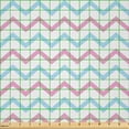 thumbnail image 2 of Ambesonne Herringbone Fabric by the Yard Microfiber, Horizontal Stripes Art, 2 Yards, White Pale Blue Pink, 2 of 2