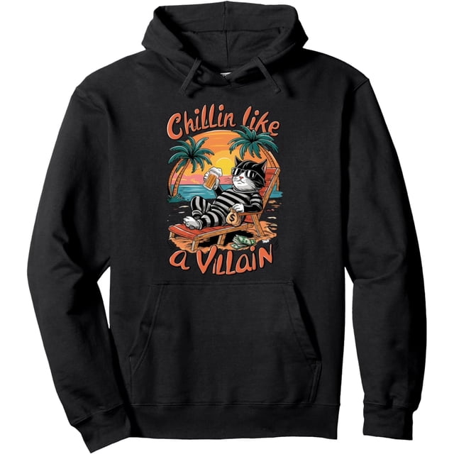 Funny Cat Chillin Like A Villain for Man & Woman - playera con capucha