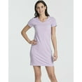 thumbnail image 5 of 3 Pack: Women's Ribbed Knit Short-Sleeve V-Neck Swing T-Shirt Casual Dress (Available In Plus), 5 of 6