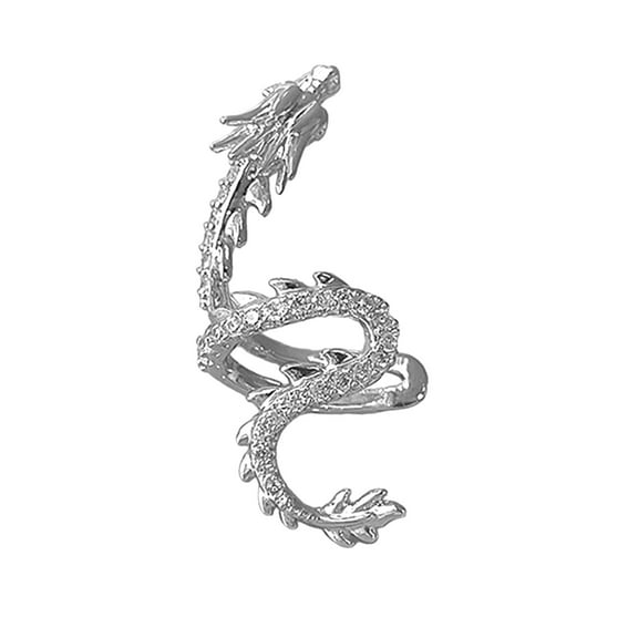 UNTERING Unique Dragon Ear Cuff Adornment Stylish and Fashionable Clip On Earrings for Pierced Ears Dainty Ear Jewelry Charm