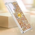 thumbnail image 6 of Case for Samsung Galaxy S24 Ultra Case Glitter Liquid with Ring Kickstand Cute Clear Flowing Quicksand Soft TPU Protective Grils Women Bling Case for Samsung Galaxy S24 Ultra Gold YBR, 6 of 14