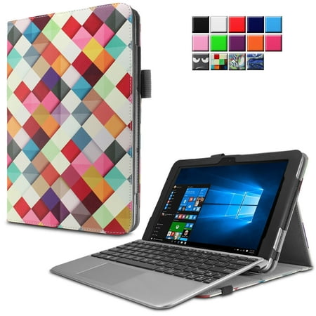 Infiland Folio PU Leather Cover Case For ASUS Transformer Mini T102HA-D4-GR 2 in 1 10.1 Inch Touchscreen Laptop, Color