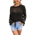 thumbnail image 1 of BeautyIn Knitted Bikini Beach Sunblock Shirt Draw Rope Short Plus Size Smock Woman, 1 of 6