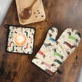 thumbnail image 5 of Colorful Funny Dachshund Kitchen Oven Mitt and Pot Holder Sets 2 Pcs for Baking, Cooking and Grilling, Heat Resistant Up To 392 °F, 5 of 7