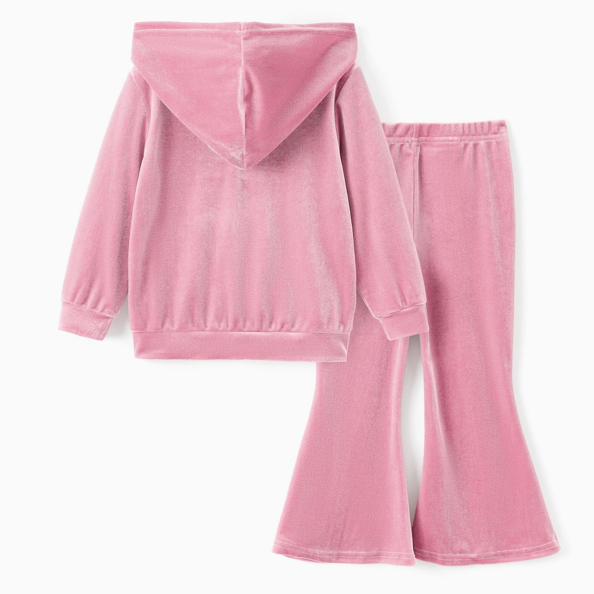 Disney Princess Girls Hoodie Rapunzel Graphic Love Sweatshirt and Flared Pants Pink Velvet 2 Pieces Sets Toddler 4-5T