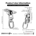 thumbnail image 2 of AEVXKHI 2 Pack Ceiling Swing Mount, Stainless Steel 360° Swing Hangers, Free Swivel Swing Hooks for Yoga Swing, Indoor Outdoor Swing Set, Porch Swing Hanger Hook, 2 of 10