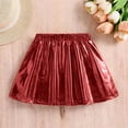 thumbnail image 5 of ATOGUTA Girls' Skirt Shiny Dance Party Casual A-Line Skirts Soft Skorts Fashion Clothes Size 4T-15. Red, 5 of 6