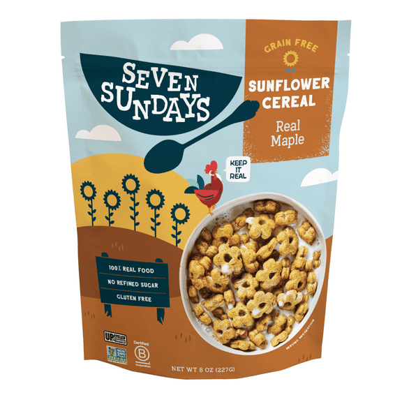 Seven Sundays Real Maple Sea Salt Grain Free Breakfast Cereal, Gluten Free, 8 oz, Crisp Texture