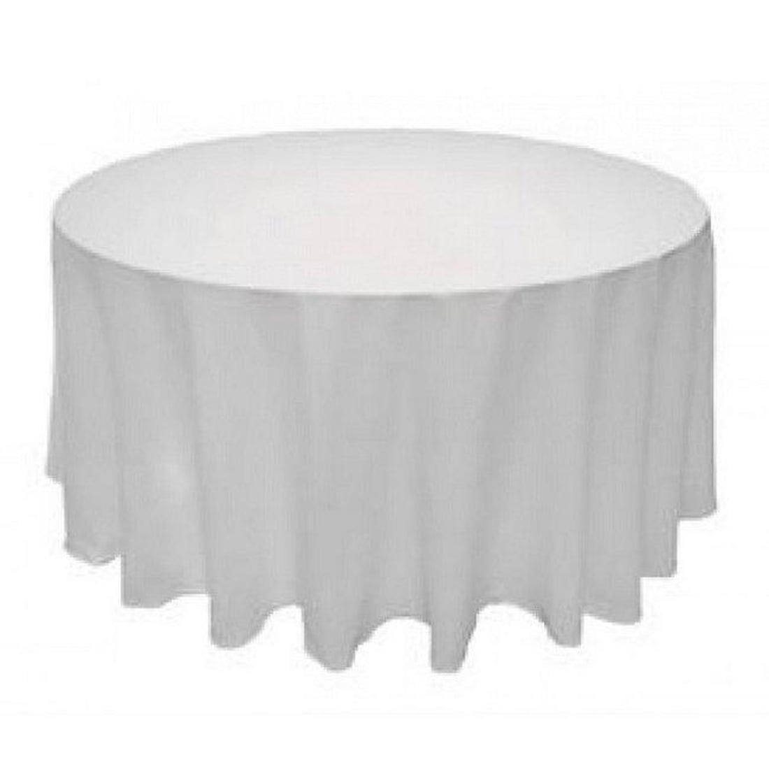 Gowinex White 120" Round Polyester Tablecloth Table Cover