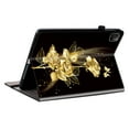 thumbnail image 3 of Dteck Flower Pattern Case for iPad Pro 11 inch 2024,PU Leather Card Slots Case Shockproof Stand Full Body Protection Cover for iPad Pro 11-in. (M4) 2024,Gold Flower, 3 of 5