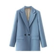 thumbnail image 2 of Pompotops Women's Fashion Casual Spring Summer Solid Color Long Sleeve Blazer Clearance, 2 of 3