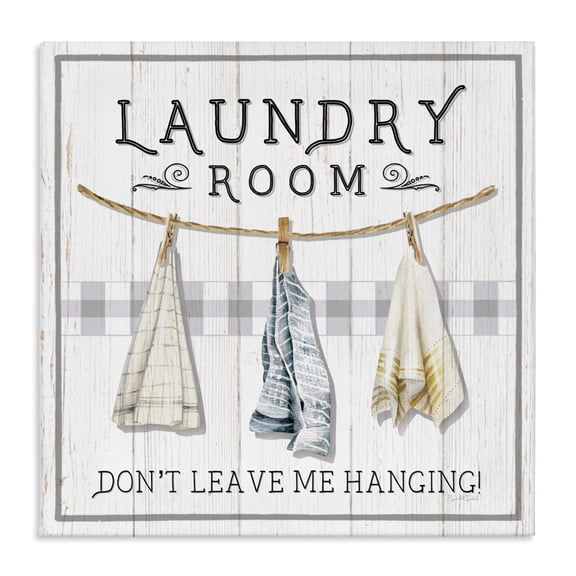 Stupell Industries Cottage Laundry Room Hanging Towels Canvas Art, 17 x 17, by Elizabeth Tyndall