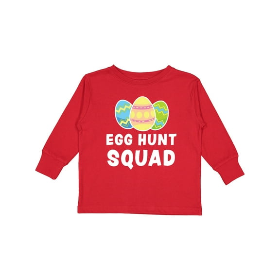 Inktastic Egg Hunt Squad with Easter Eggs Boys or Girls Long Sleeve Toddler T-Shirt