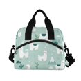 thumbnail image 2 of Insulated Crossbody Lunch Bag 10L Lunch Tote with Adjustable Shoulder Strap for Work Office Picnic Cute Cartoon Llama Pattern, 2 of 6