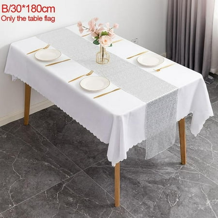 

30*180cm Glitter Sequin Table Runner Cloth Sparkly N6M8 Party. Christmas V3Y5