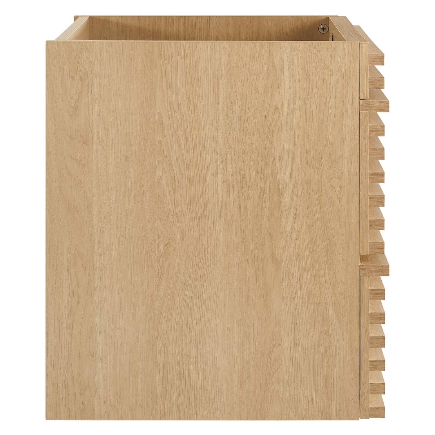 Modway Render 23.5" MDF Wood Wall-Mount Bathroom Vanity Cabinet in Oak