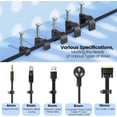 thumbnail image 2 of 500 clips de cable con grapas de acero 4 mm 5 mm 6 mm 8 mm 10 mm Gestión de cables para RG6, RG59, Cat6, cable coaxial RJ45, cable Ethernet, cable de TV, cable de teléfono, cable de impresora, negro TUNC Sencillez, 2 of 4