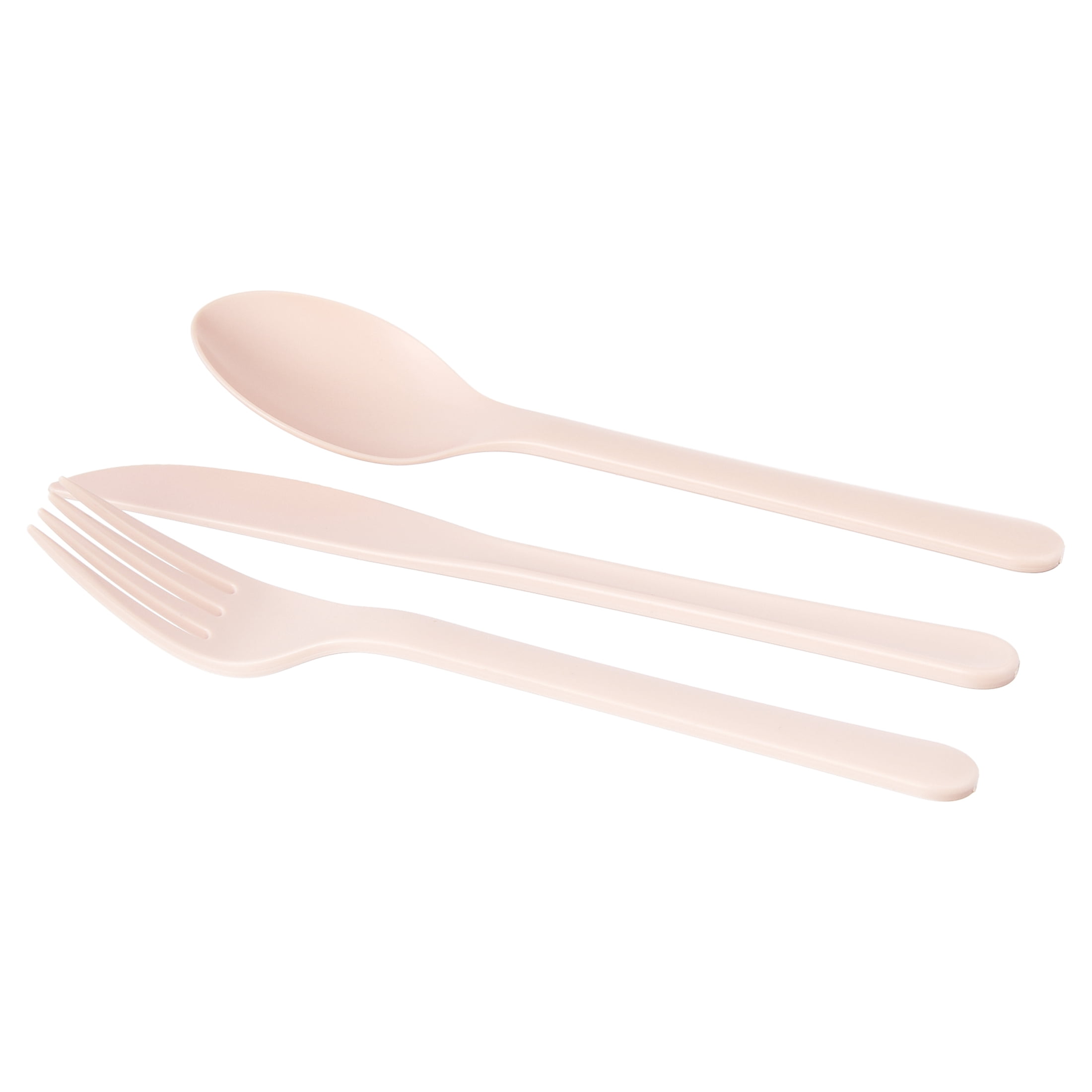Mainstays - Blush Pink Eco-Friendly Recycled Plastic 3-Piece Flatware Set