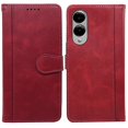 thumbnail image 1 of For Samsung Galaxy S25 Edge Case Calf Texture Leather Stand Book Style Phone Cover - Black, 1 of 5