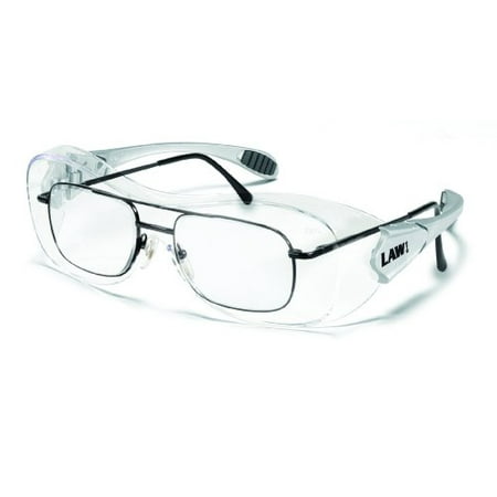 Crews OG110AF Law Over The Glass Polycarbonate Clear Anti-Fog Lens Safety Glasses with Hybrid Black Temple Sleeve, 1