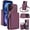 Dark Purple, variant on Crossbody Wallet Case for iPhone 16, RFID Blocking Zipper Handbag Purse Flip Cover, Kickstand Folio Case Card Slots Holder Wrist Strap Lanyard