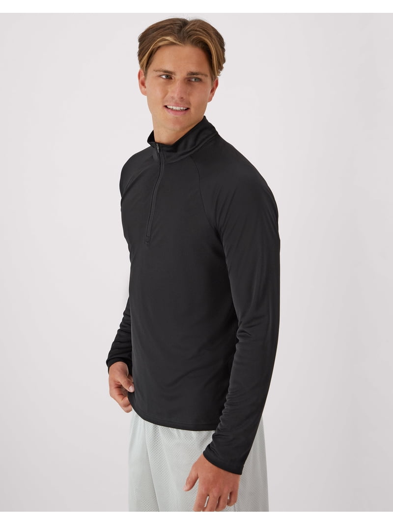 Hanes Cool DRI Men's Quarter Zip Pullover Black S - Walmart.com