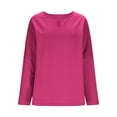 thumbnail image 7 of Tauxra Women's Casual Long Sleeve Blouse, V-Neck Button Down Shirt, Loose Comfortable Top for Casual and Work Wear, 7 of 7
