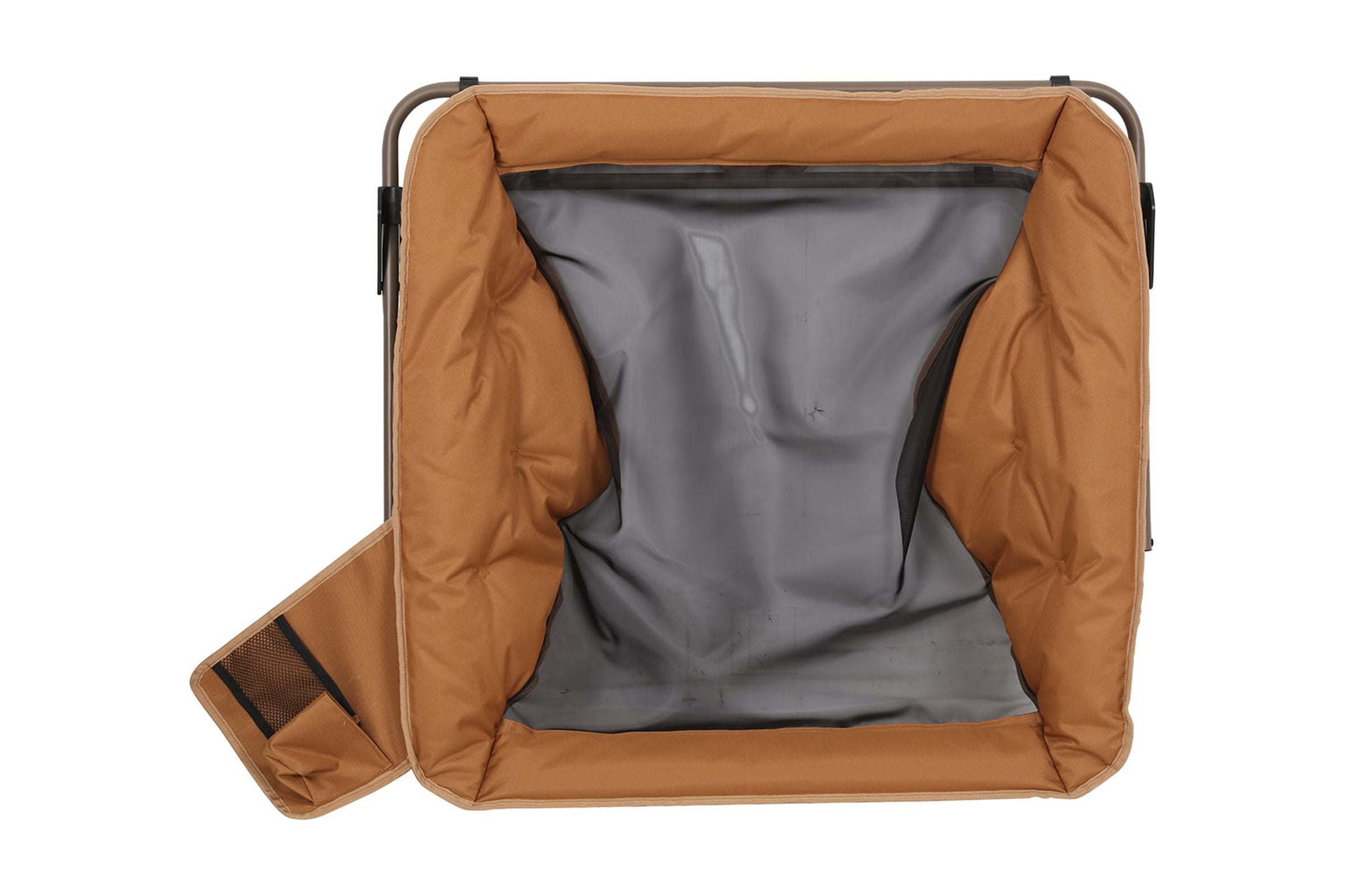 Ozark Trail Padded Foldable Camping Glamping Chair with Side Storage, Brown and Beige, Adult