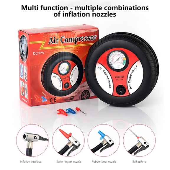 ZEPARO Air Compressor Tire Inflator, 260 PSI DC 12V Portable Electric Mini Tire Inflator Auto Digital Inflator Pump for Car, Bicycle, Motorcycle, Balls