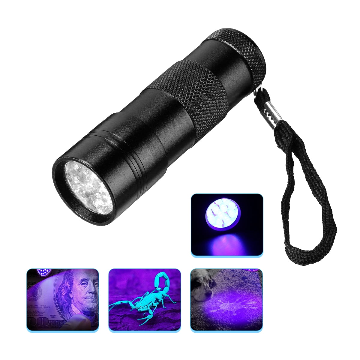 UV Ultra Violet 12 LED Flashlight Blacklight Light 395 nM Detection Lamp Torch 