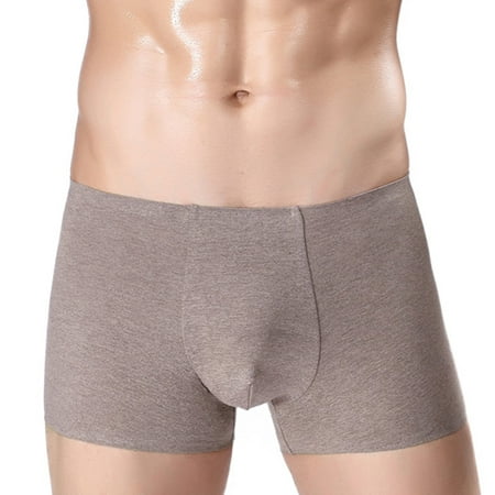 Male Seamless Boxer Briefs Comfortable Cotton Lingerie No Whipstitch Sexy Boxer Underwear