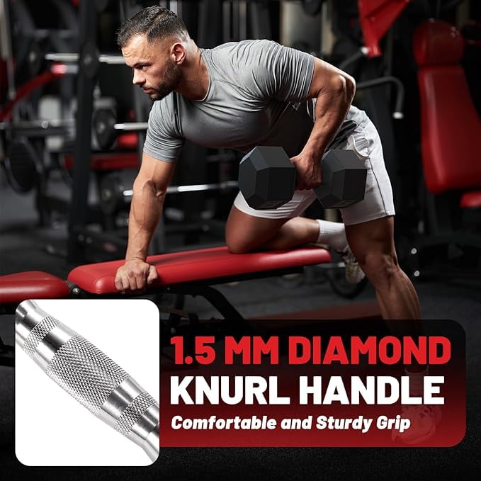 ROALW HEX Dumbbell Set 105lb, Rubber Encased Home Gym Dumbbells, Exercise & Fitness Weights Dumbbells for Women & Men, Hand Weight for Strength Training