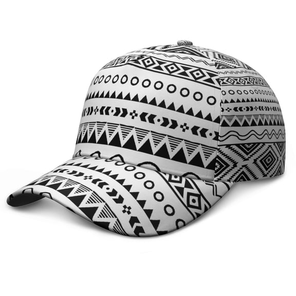 Rustic Style Baseball Cap – Minimalist Artistic Boho Dad Hat for Women Men, Nordic Sketch Tribal Pattern, Lightweight Outdoor Travel Cap for Spring