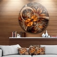 thumbnail image 1 of Designart - Dark Orange Fractal Flower' Abstract Round Circle Metal Wall Decor, 1 of 4