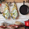 thumbnail image 6 of Sunflower Gnomes Kitchen Towels Set of 4, Spring Farmhouse Daisy Leaf Wooden Grain Absorbent Dish Towels for Kitchen, Microfiber Hand Towel, Quick Drying Tea Towel for Cleaning Decorative Dishcloths, 6 of 7