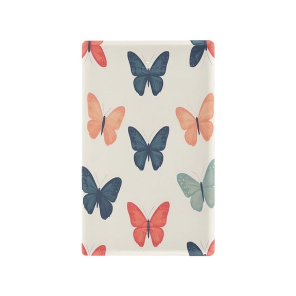 Yayeee Blank Wall Plate Cover 1-Gang 4.5"x2.7" Home Unused Decorative Outlet, Orange Butterflies