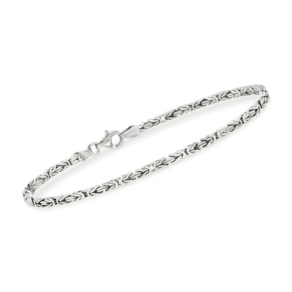 Ross-Simons 2.3mm Sterling Silver Byzantine Bracelet, Women's, Adult