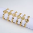 thumbnail image 3 of Lordluxury 14k Yellow Gold Rose Chain Bracelet 12 Models CZ Virgin Mary Bracelet Zircon Aircraft Bracelet, 3 of 9