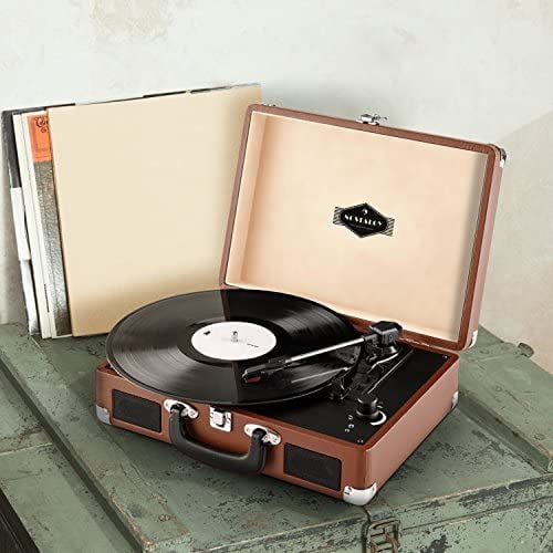 Sylvania 6-in-1 Nostalgic Bluetooth Turntable with CD, Cassette