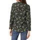 thumbnail image 3 of Blusa floral de manga larga con botones y cuello en V para mujer Inspire Chic 2XL negra, 3 of 7
