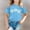 Blue, variant on Girls Hibiscus Flower T Shirt Tropical Hawaii Style Print Crewneck Short Sleeve Tee Summer Beach Holiday Clothes Casual Vacation Top