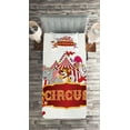thumbnail image 2 of Ambesonne Circus Quilted Coverlet 2 Pcs, Nostalgic Circus Tent Art, Twin Size, Red White, 2 of 2