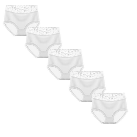

Womens Underwear Brief Fashion High Waist Breathable Underpants Panties5PC
