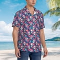 thumbnail image 2 of Lsque flower Skull leaf colorful pattern Hawaiian Shirt for Men, Unisex Summer Beach Casual Short Sleeve Button Down Shirts-Small, 2 of 9