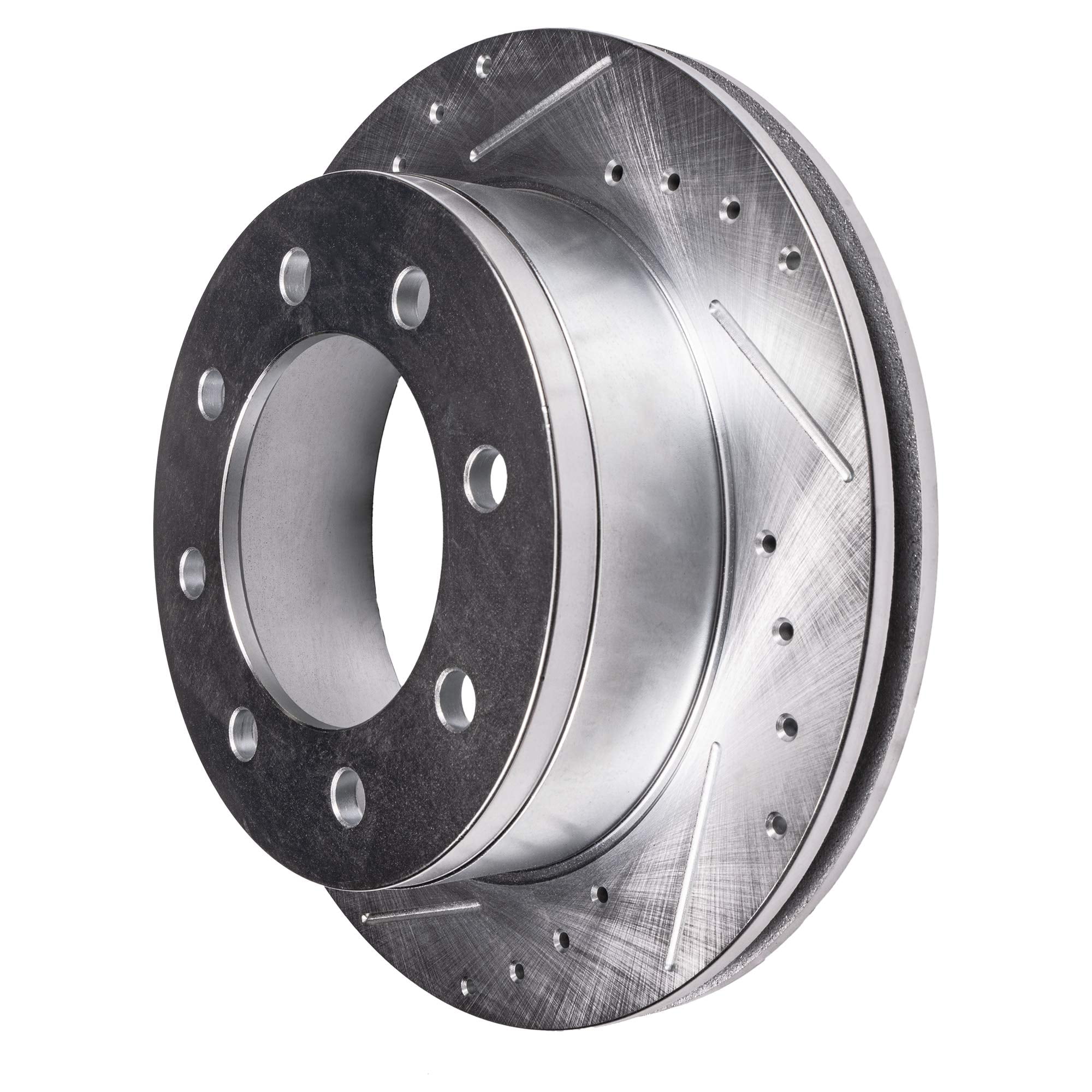 Detroit Axle - 8-Lug Brake Rotors for 2013-2022 Ford F-350 Super Duty, 2013-2016 F-450 Super Duty, 14.29" inch Front and Rear Drilled and Slotted Disc Brake Rotors Replacement