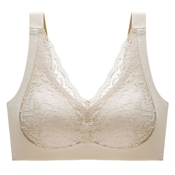 Sujetadores para mujer Cobertura total inalámbrica Tallas grandes Sin relleno Confort Sujetador suave (color de piel)