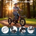 thumbnail image 6 of MOONCOOL FT1 Folding Electric Tricycle for Adults,48V 14.5Ah UL2849 (By SGS) Removable battery, 500W Motor,7-Speed,20" x 4.0" Fat Tire 3 Wheel Off-Road Electric Bike W/ Differential Gear,60 miles, 6 of 13